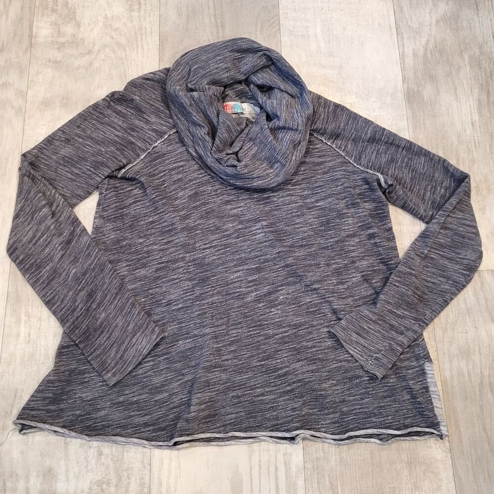 FP Free People Beach One Body Top 42" Bust Gray Heathered Cocoon Funnel CowlNeck